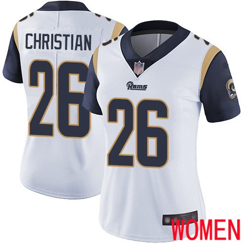 Los Angeles Rams Limited White Women Marqui Christian Road Jersey NFL Football 26 Vapor Untouchable
